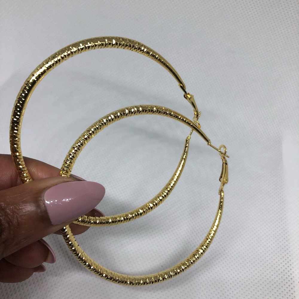 Golden Hoop Earrings Fashion Jewelry